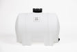 The Norwesco HORIZ. LEG 35 Gallon tank comes in white and includes a black cap with a front label. Its straightforward and functional design makes it perfect for efficient water storage.